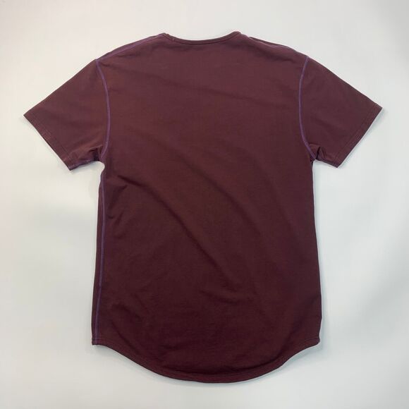 BYLT Shirt Men M Medium Maroon Short Sleeve Bodybuilder Muscle Crew Drop Cut Tee - Picture 7 of 9